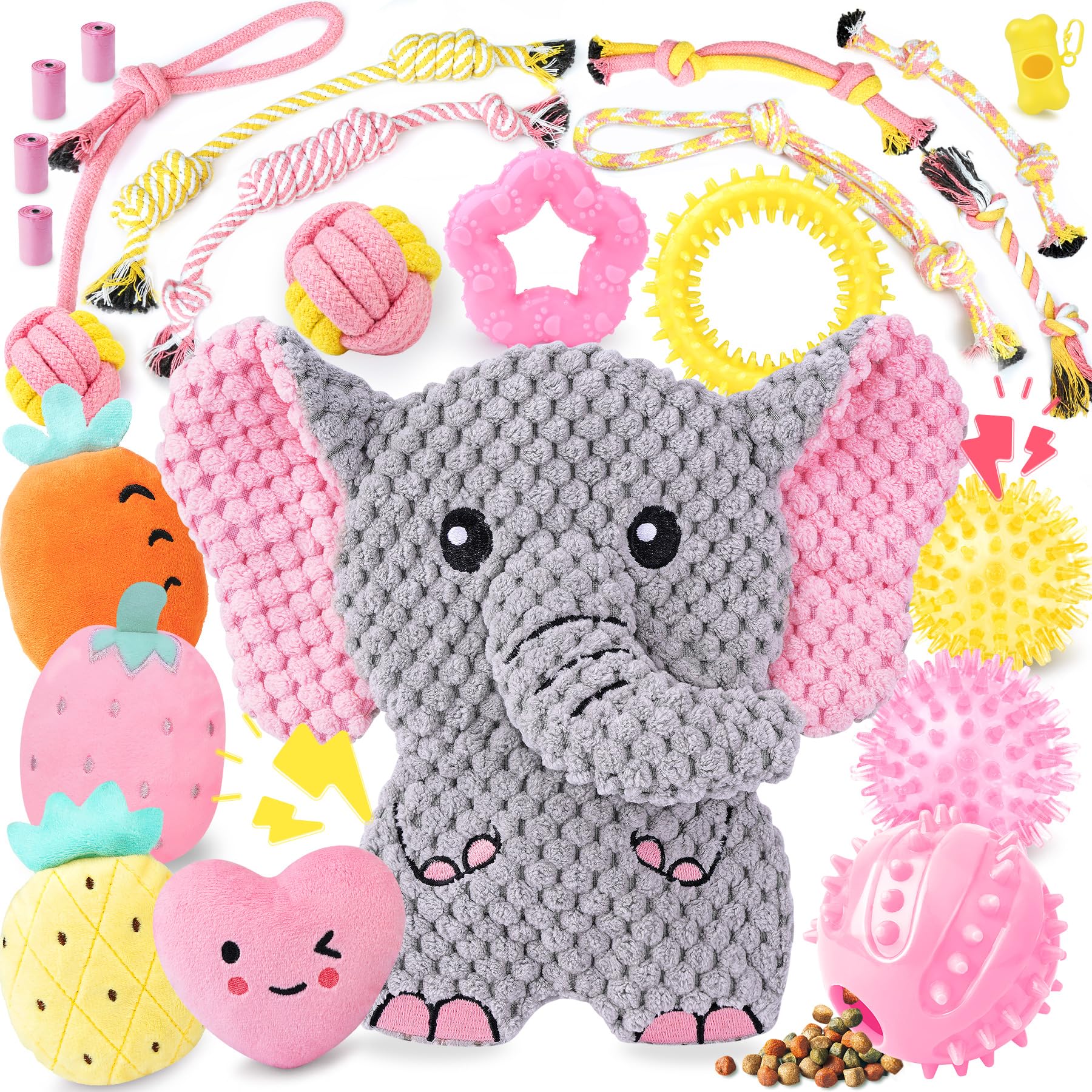 XIUGOAL juguetes rosados para cachorro, estimulan exploración y juego diario