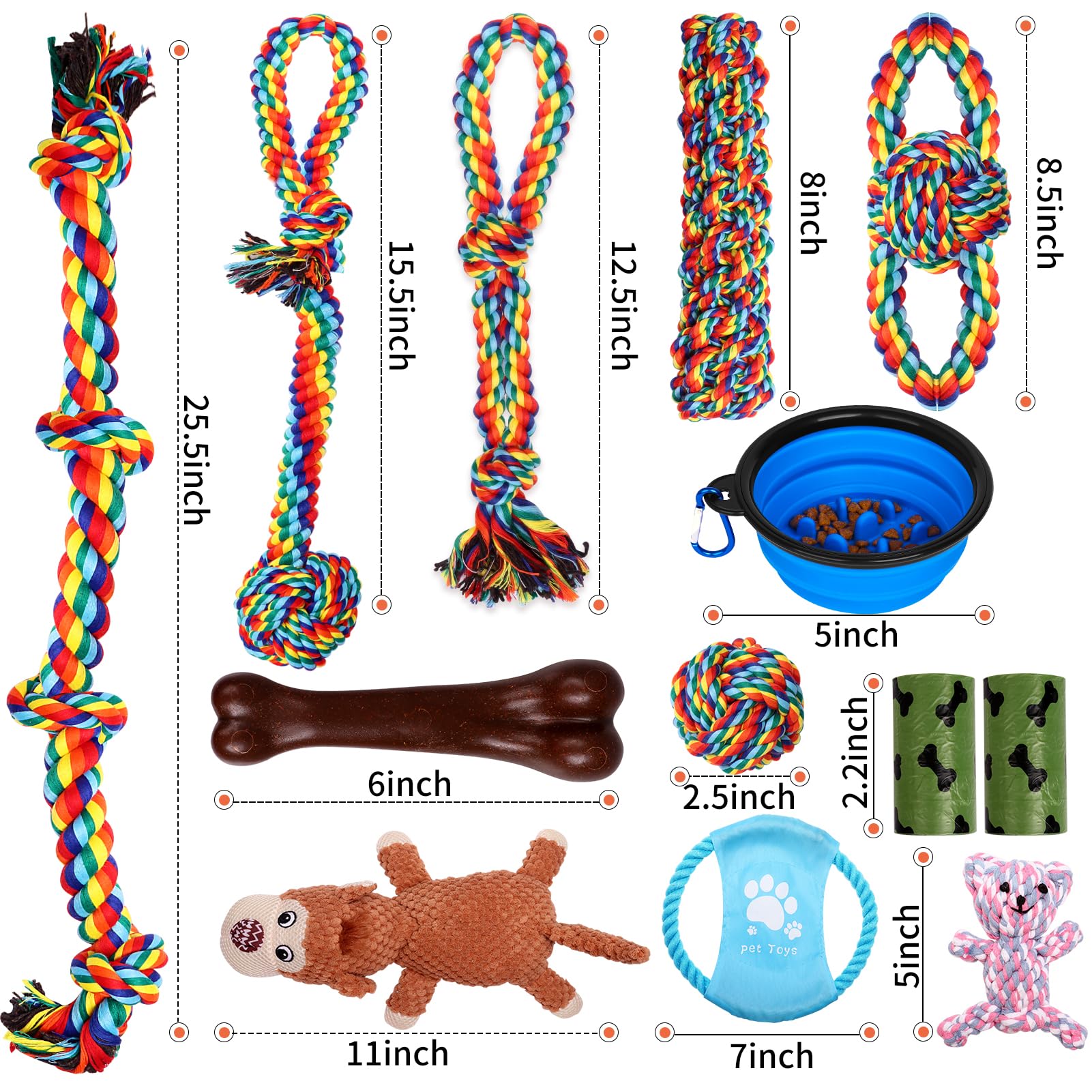 Juguete de cuerda resistente XLMYS, ideal para mordidas fuertes y juego activo.