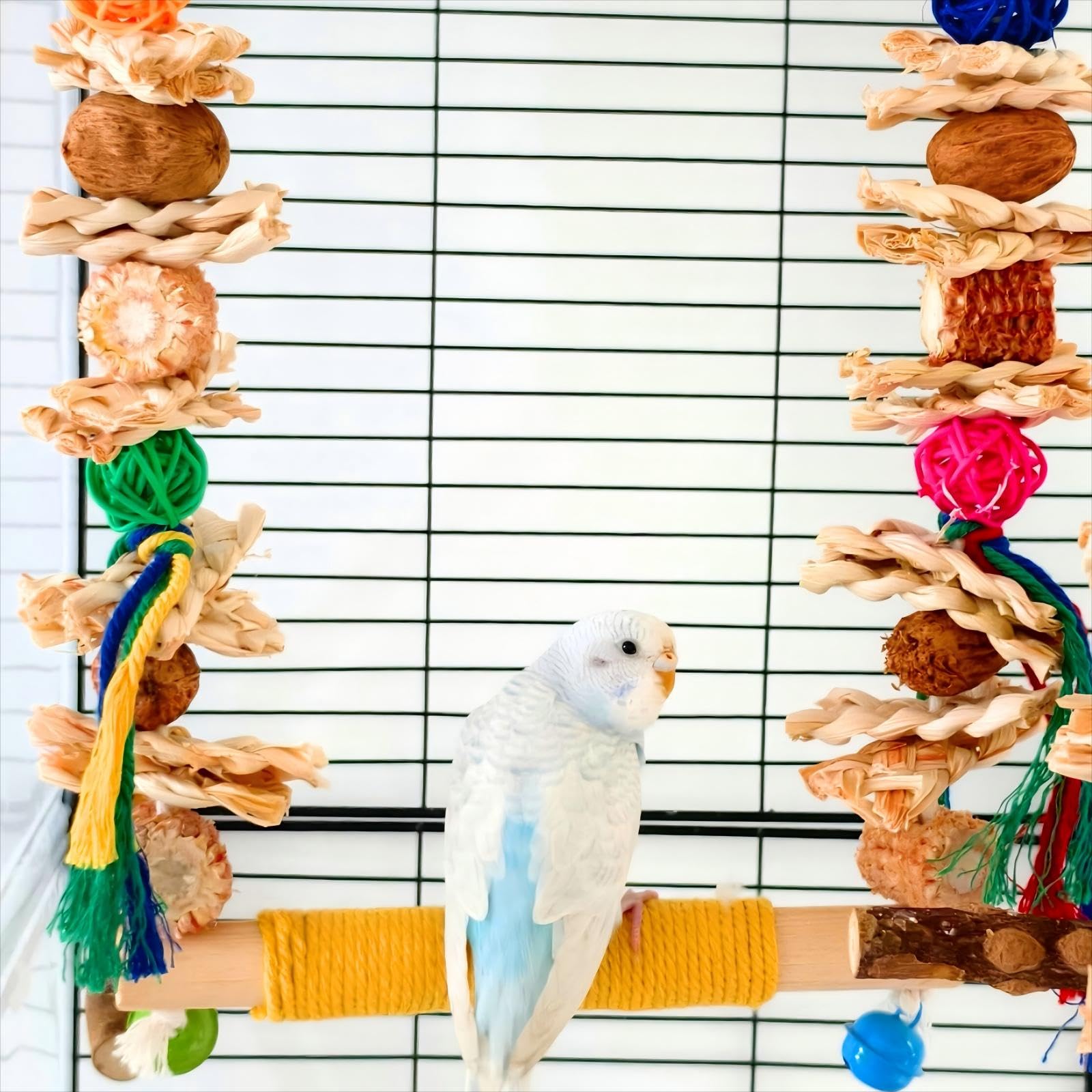 Accesorio para jaula XLpeixin para aves pequeñas, optimiza espacio y diversión.