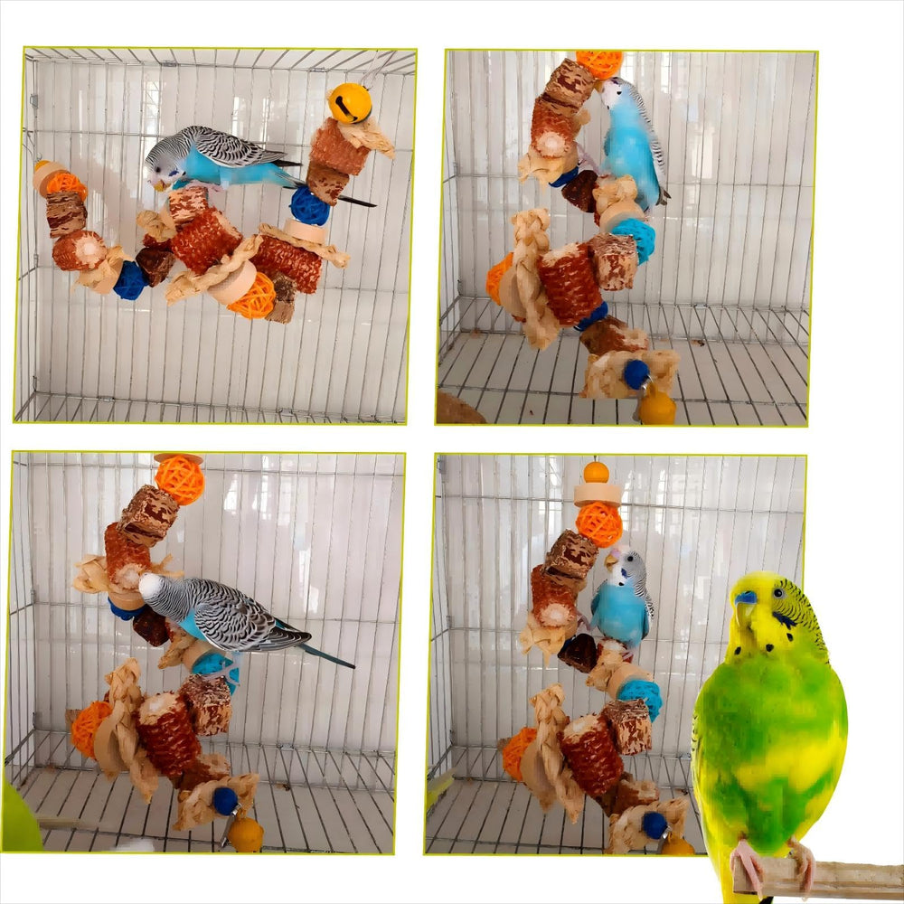 XLpeixin juguetes para aves de tamaño pequeño promueve juego seguro en jaula.