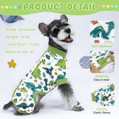 XPUDAC pijama para perro 4 pack - vista trasera, ajuste seguro.