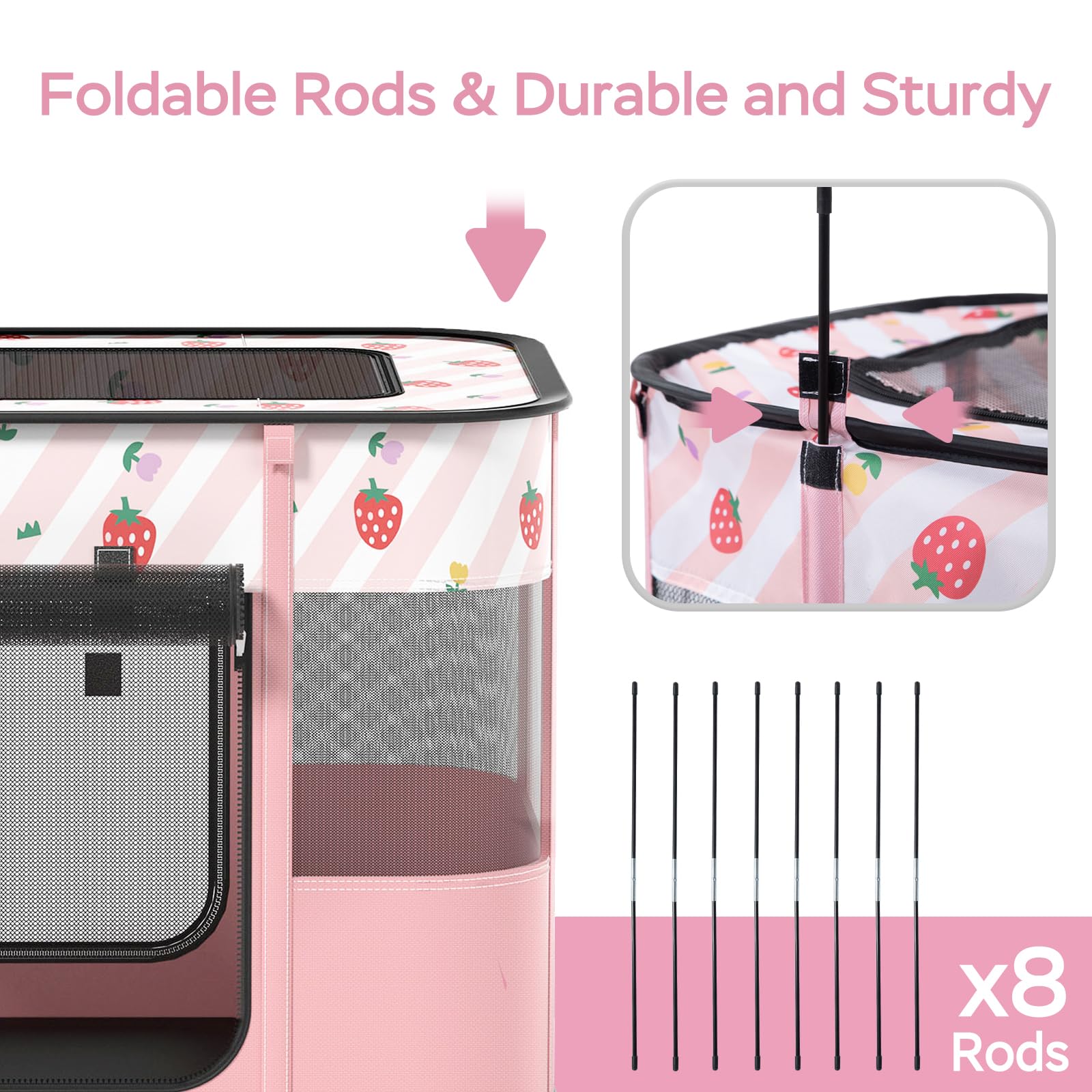 XRG Playpen con fondo impermeable para facilitar la limpieza