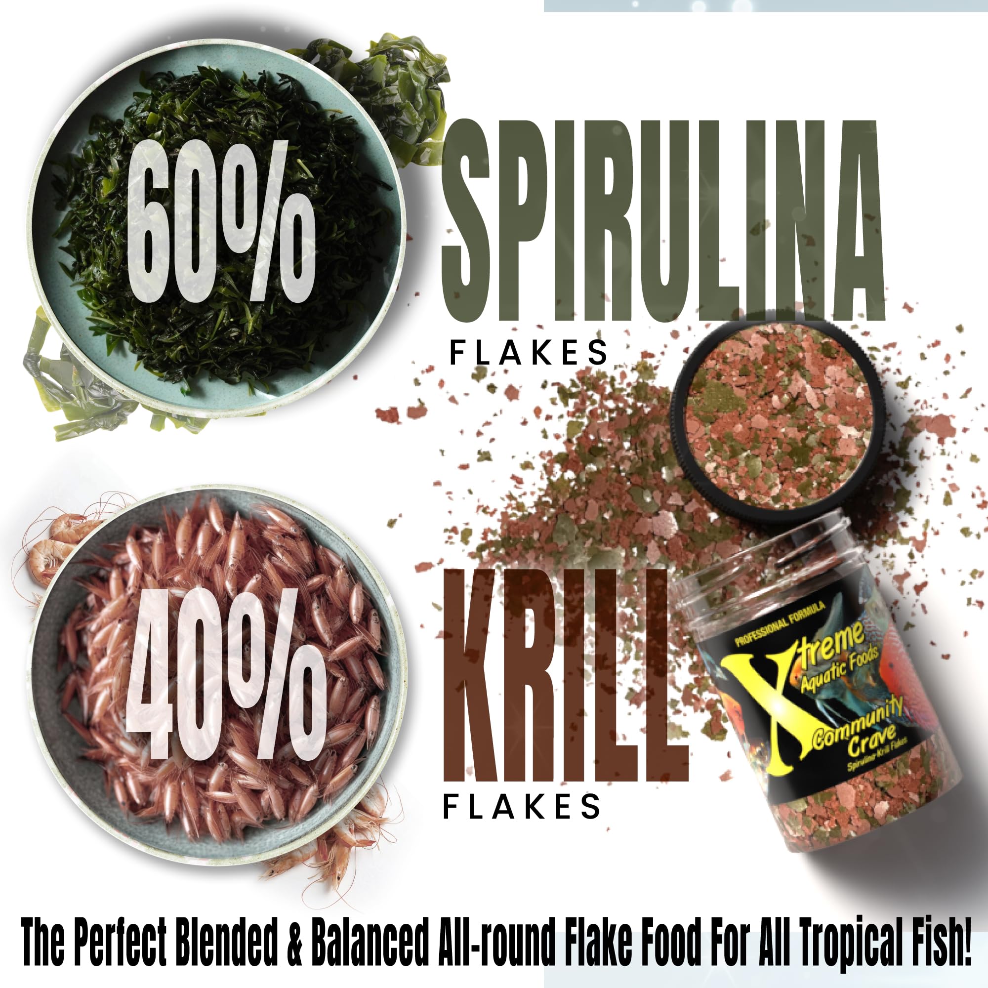 Xtreme Aquatic Foods Comunidad Crave: mezcla natural de espirulina y krill para nutrición