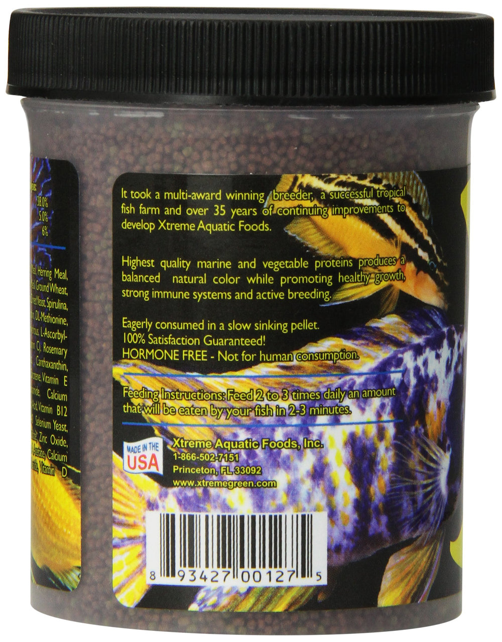 Xtreme Aquatic Foods PeeWee 1.5mm, para peces comunitarios, favorece colores vivos.