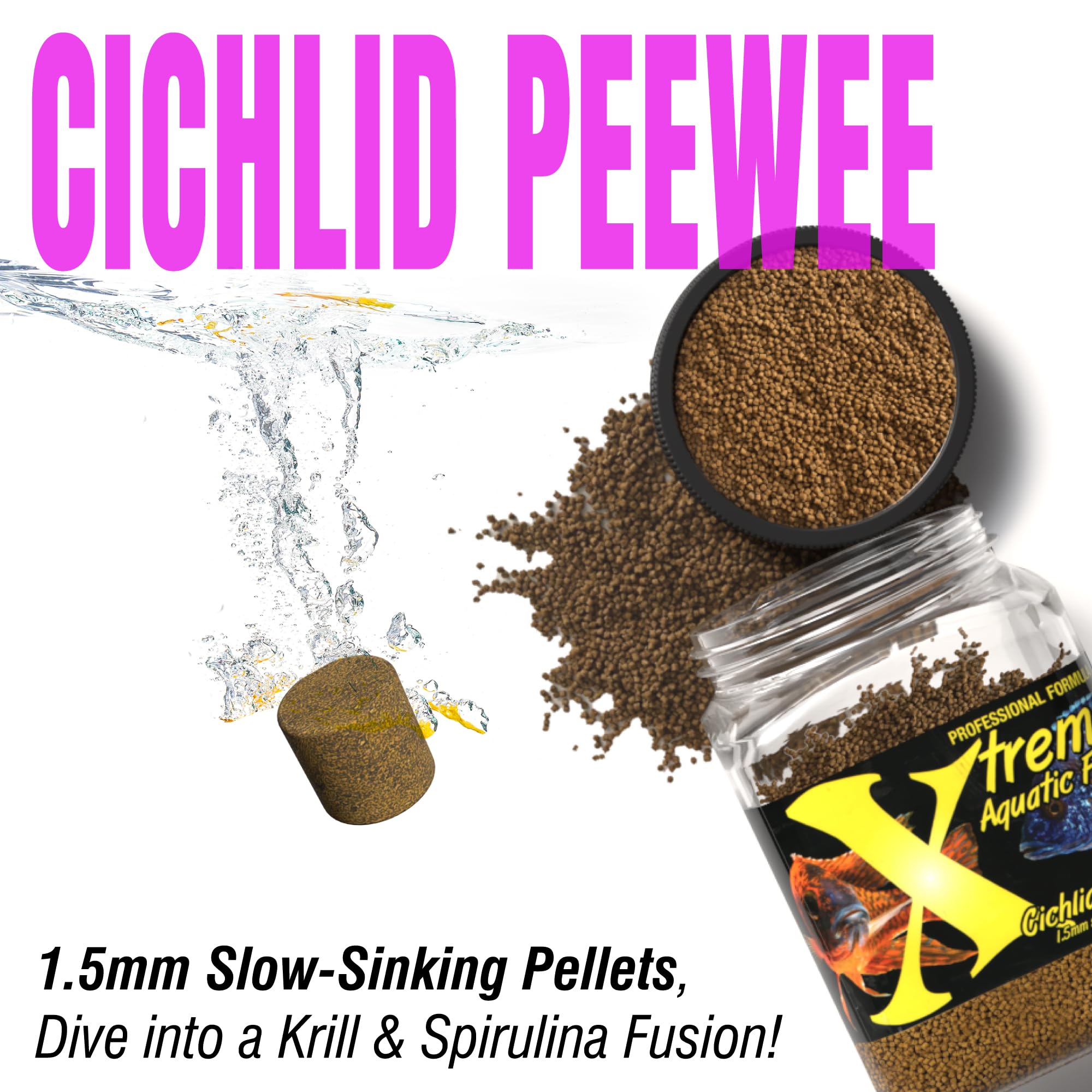 Soporte digestivo para cíclidos gracias a la fórmula PeeWee de Xtreme