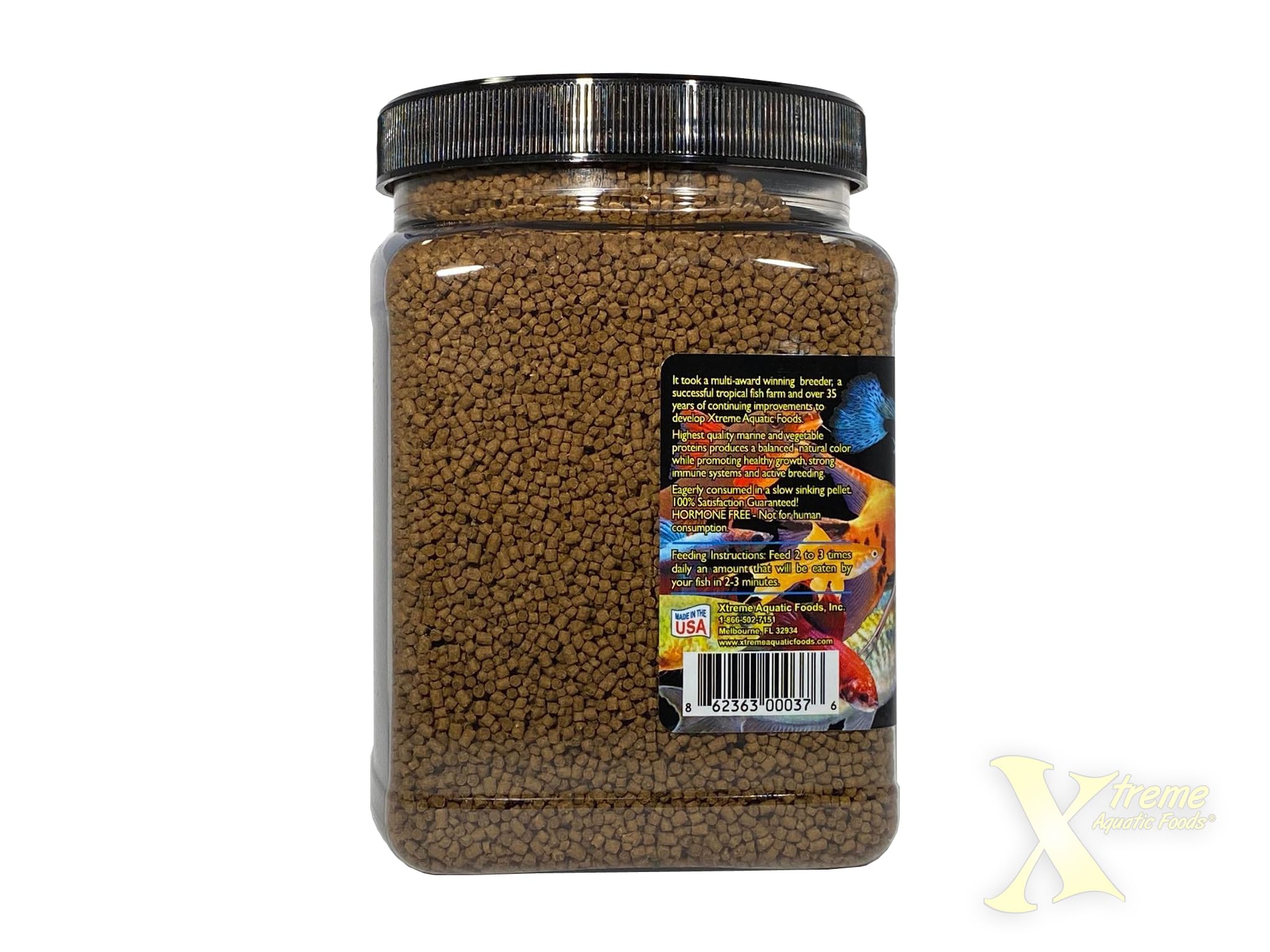 Xtreme Community Peewee Pellets, primer plano de harina de camarón para crecimiento