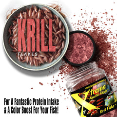 Xtreme Krill Flakes, tanque de acuario, uso diario para alimentación equilibrada.