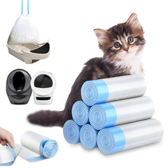 Xuepett bolsas para arena de gatos con cordón, cierre fácil para desechar sin desorden.
