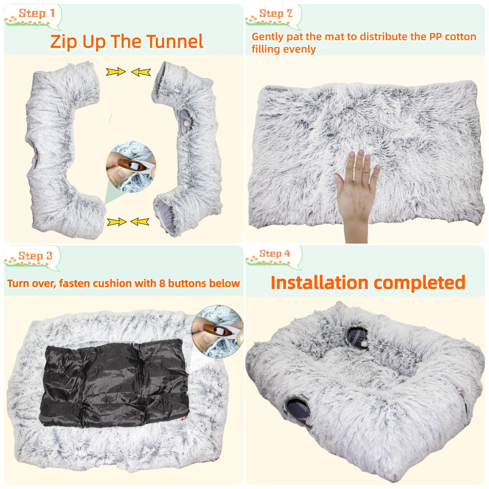 XxingSheep juguete túnel con esferas colgantes para gatos mayores