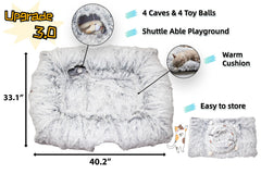 XxingSheep túnel felino con peluche mullido y tapete cálido