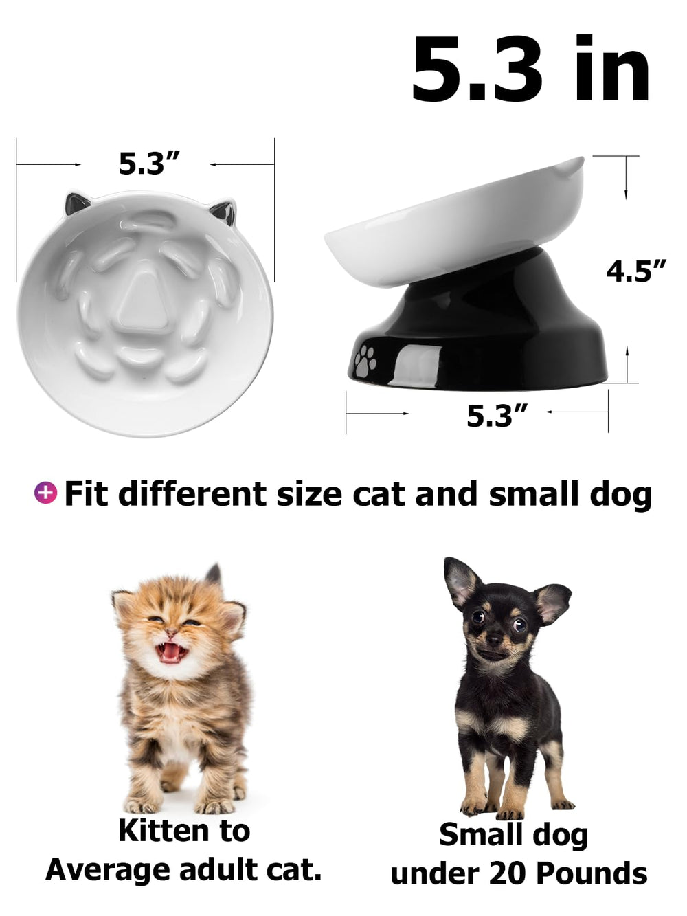 Y YHY plato elevado para gatos con inclinación favorece la postura