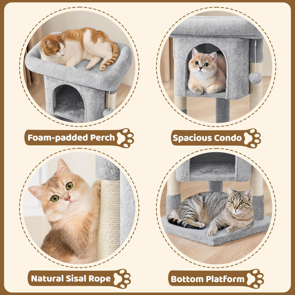Yaheetech Árbol Gatos: reposo suave de plush para siestas cómodas.