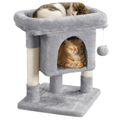 Yaheetech Árbol Gatos: torre percha superior para descansar y observar con comodidad.