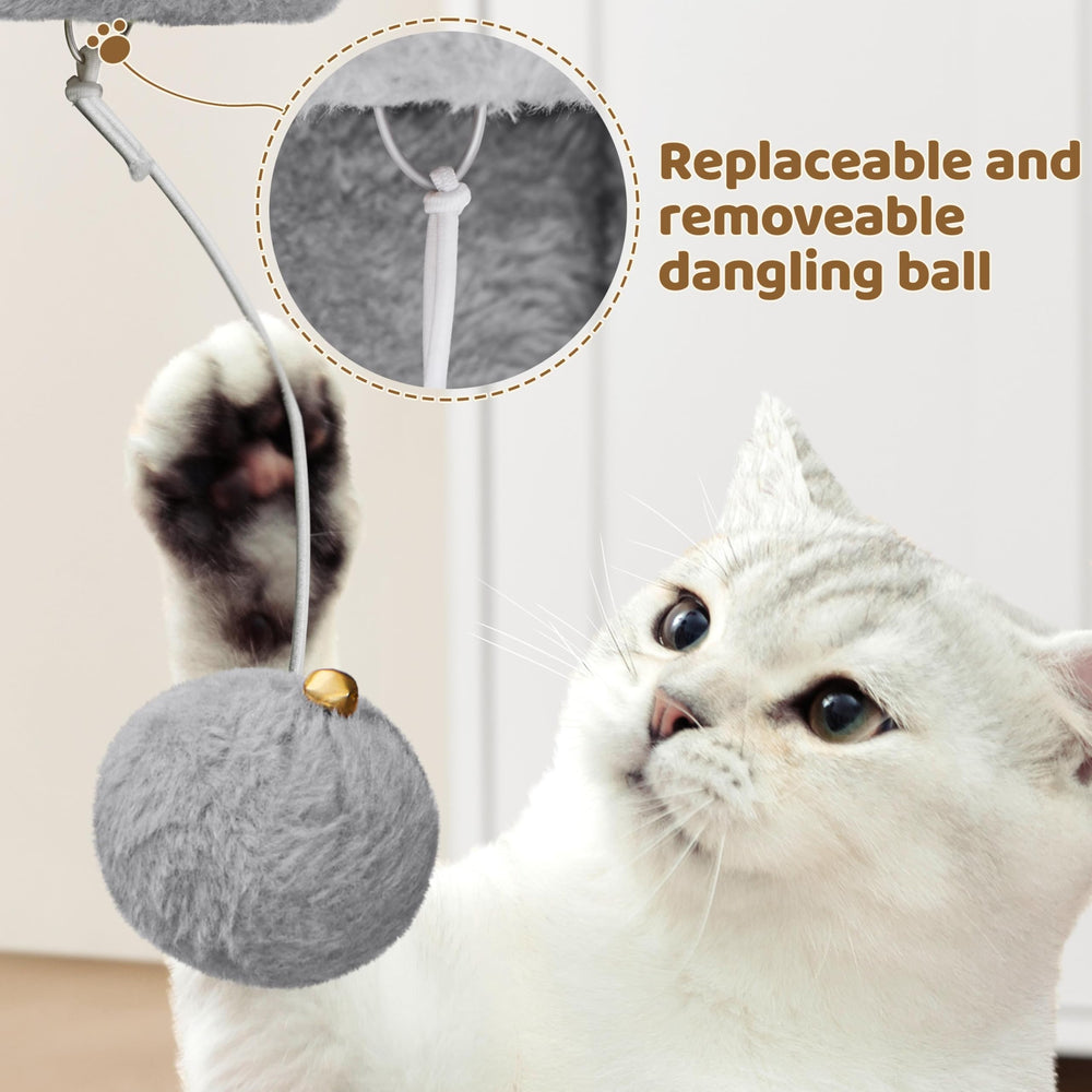 Yaheetech Árbol Gatos: tres columnas de madera gruesas para apoyo estable.