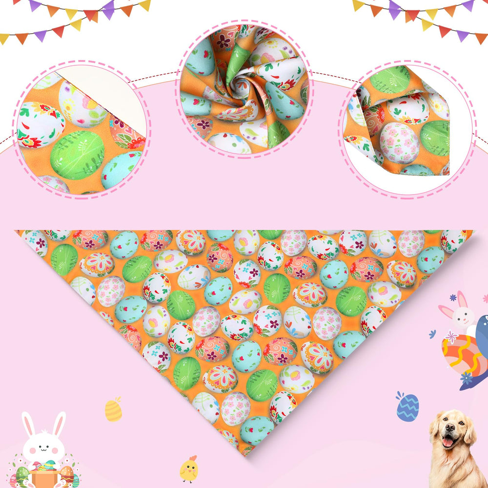 Bandana Yahenda de Pascua con huevos, lavable y duradera.