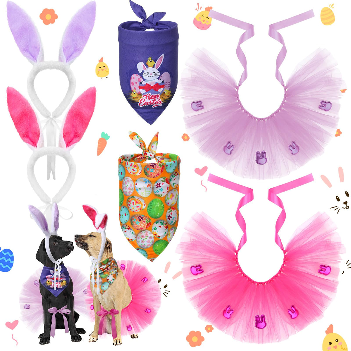 Disfraz Yahenda para perro con tutu rosado, ideal para sesiones de fotos festivas.