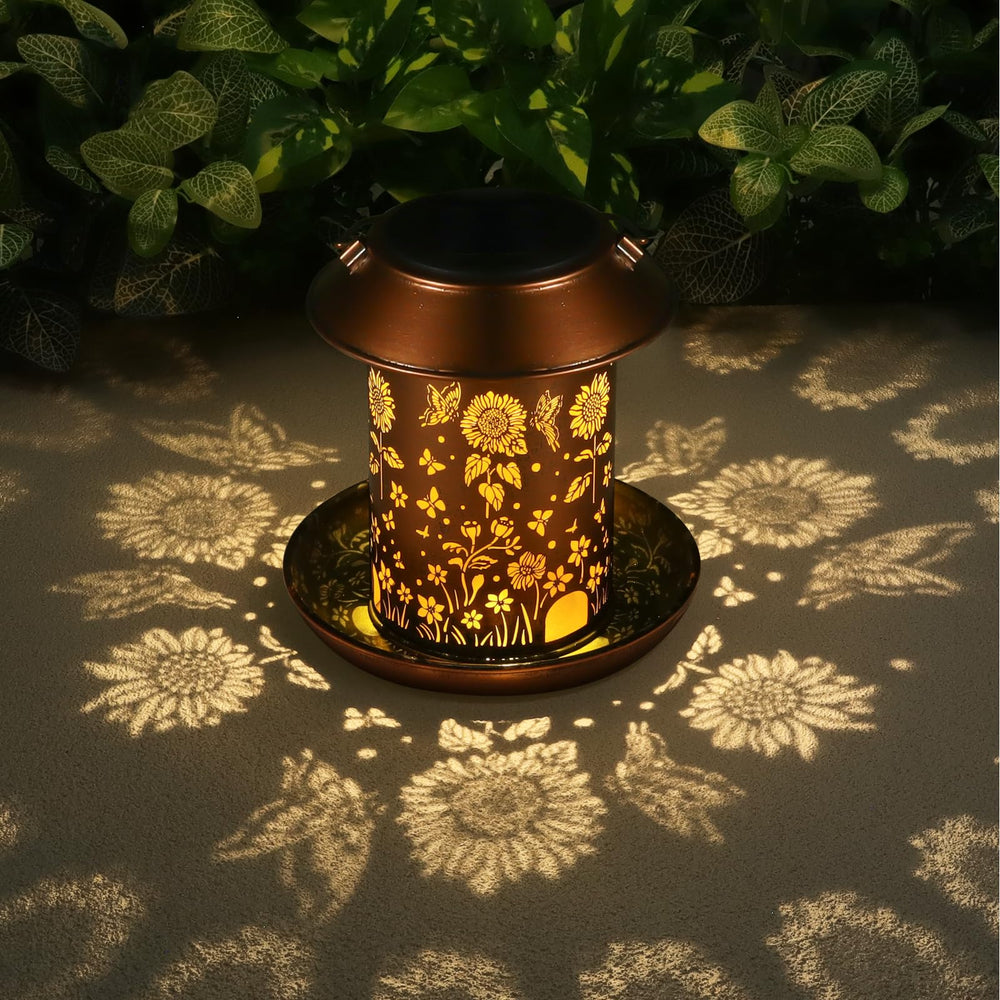 Yamodoor diseño mariposa girasol con iluminación nocturna para patio