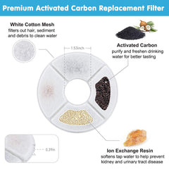 Filtro Yamozom con carbón activado y algodón, reduce olores y sedimentos.