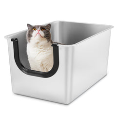 Yangbaga caja de arena para gatos alta de 12 pulgadas, espacio cómodo para moverse.