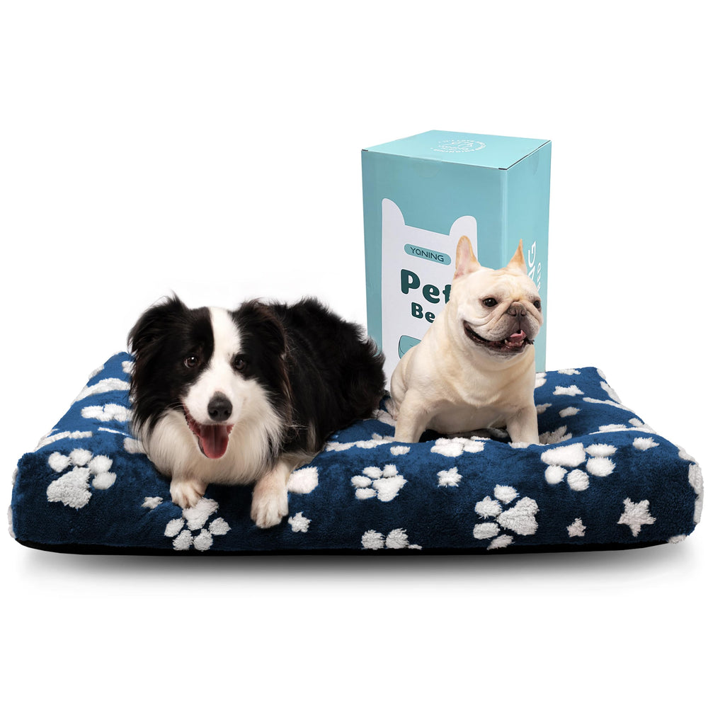 Cama Yaning para perros extragrandes, patita azul marino y confort suave