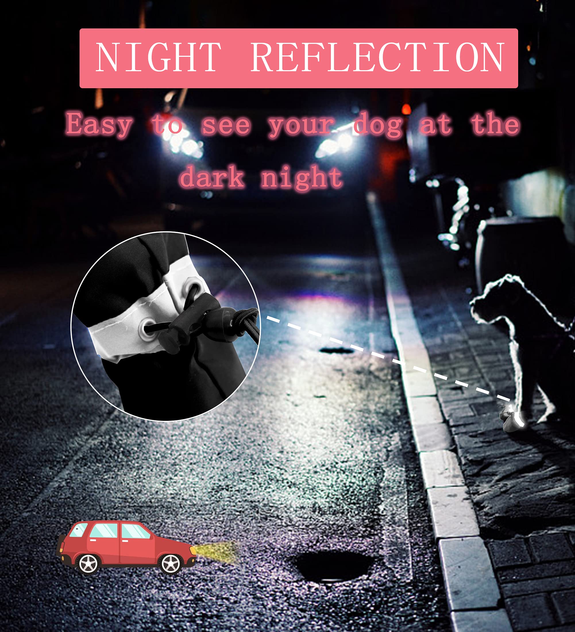 YAODHAOD zapato para perro con bandas reflectantes para visibilidad nocturna