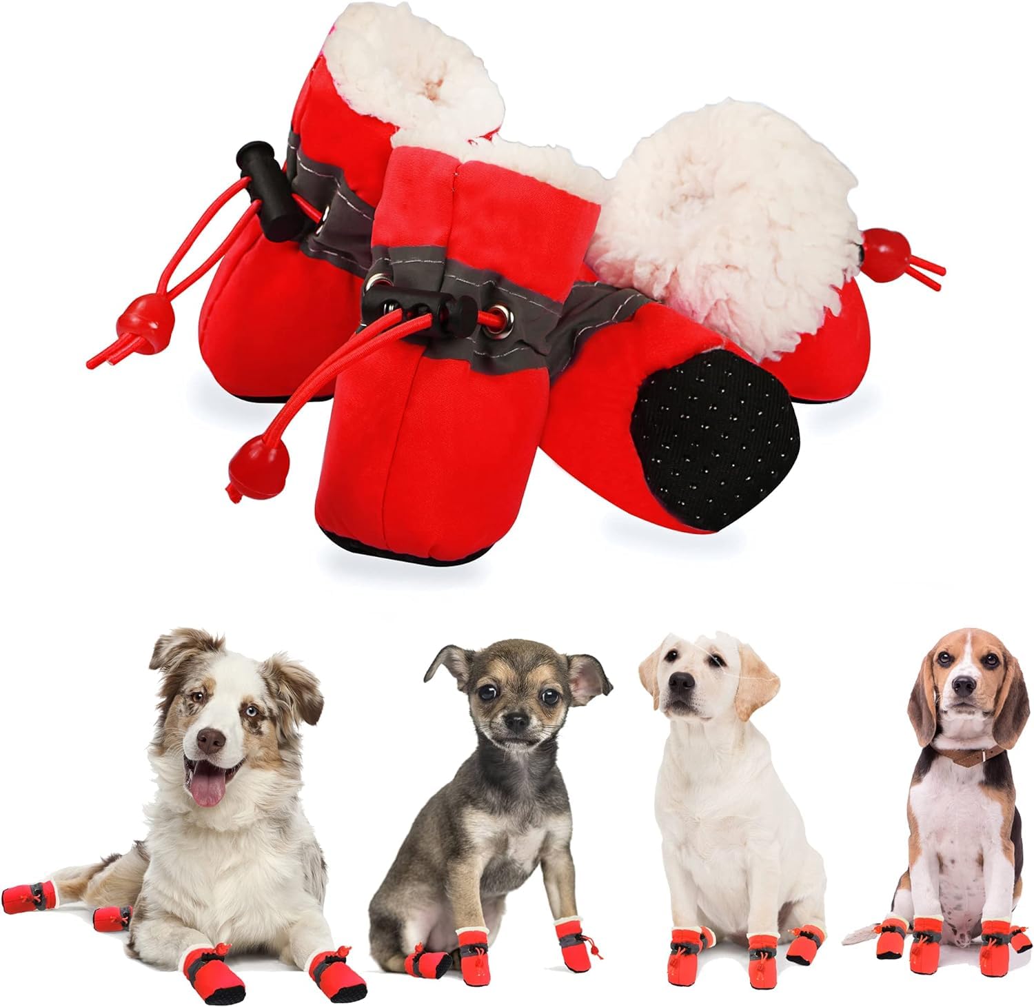 YAODHAOD zapatos para perro invierno con cierre reforzado para ajuste seguro