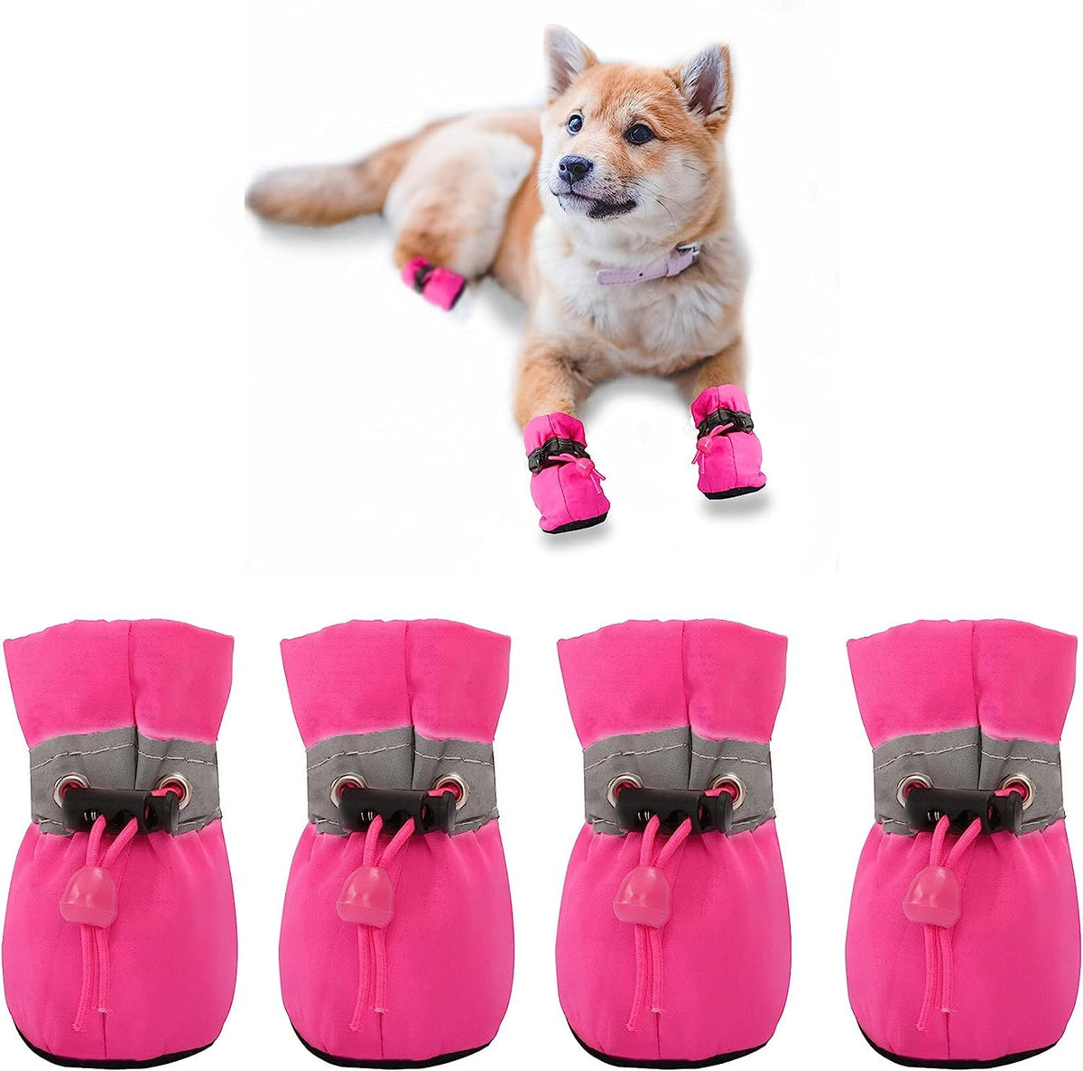 YAODHAOD Zapatos para perros pequeños, vista frontal, ajuste cómodo para paseos.