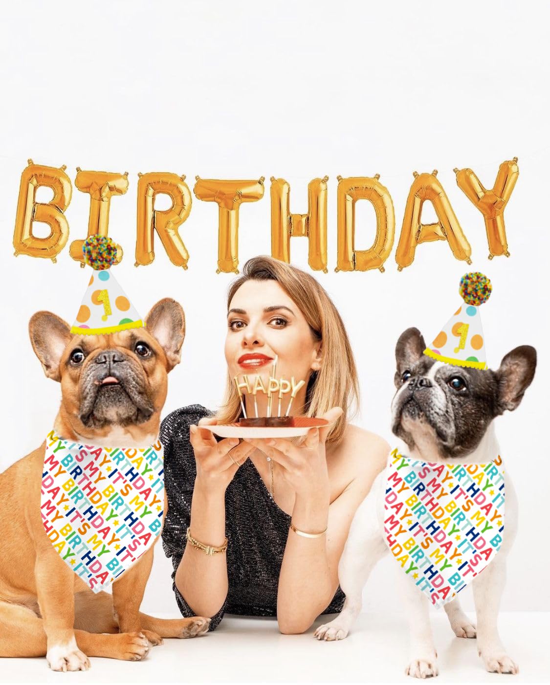 Yaofavo set de accesorios para perros en ocasiones, ideal para fiestas y sesiones de fotos.