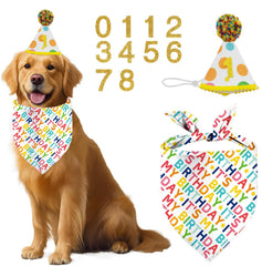 Yaofavo bandana de cumpleaños para perro con rosquilla rosa, ideal para fotos divertidas.