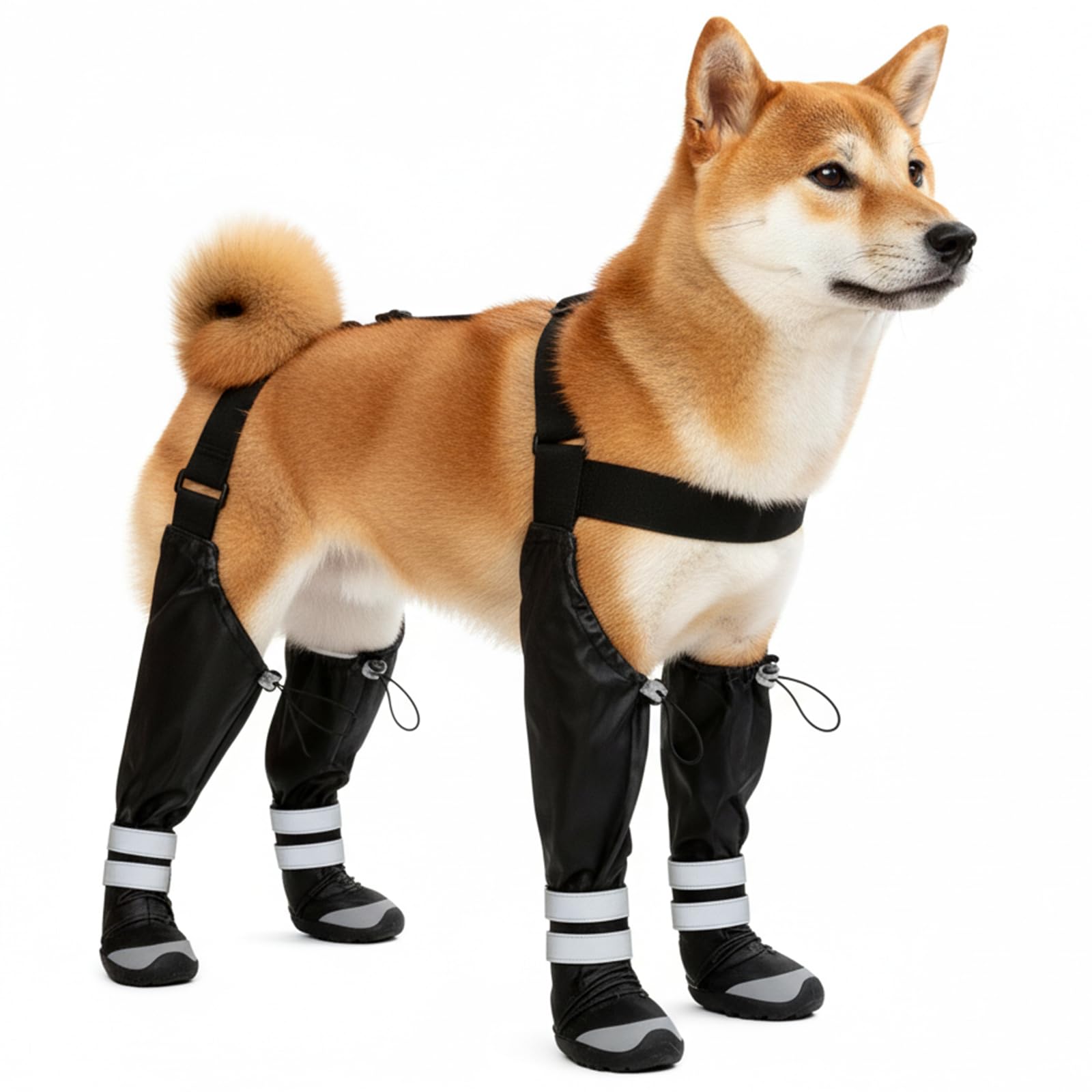 YAQUHO botas para perro con tirantes impermeables para paseos en lluvia.