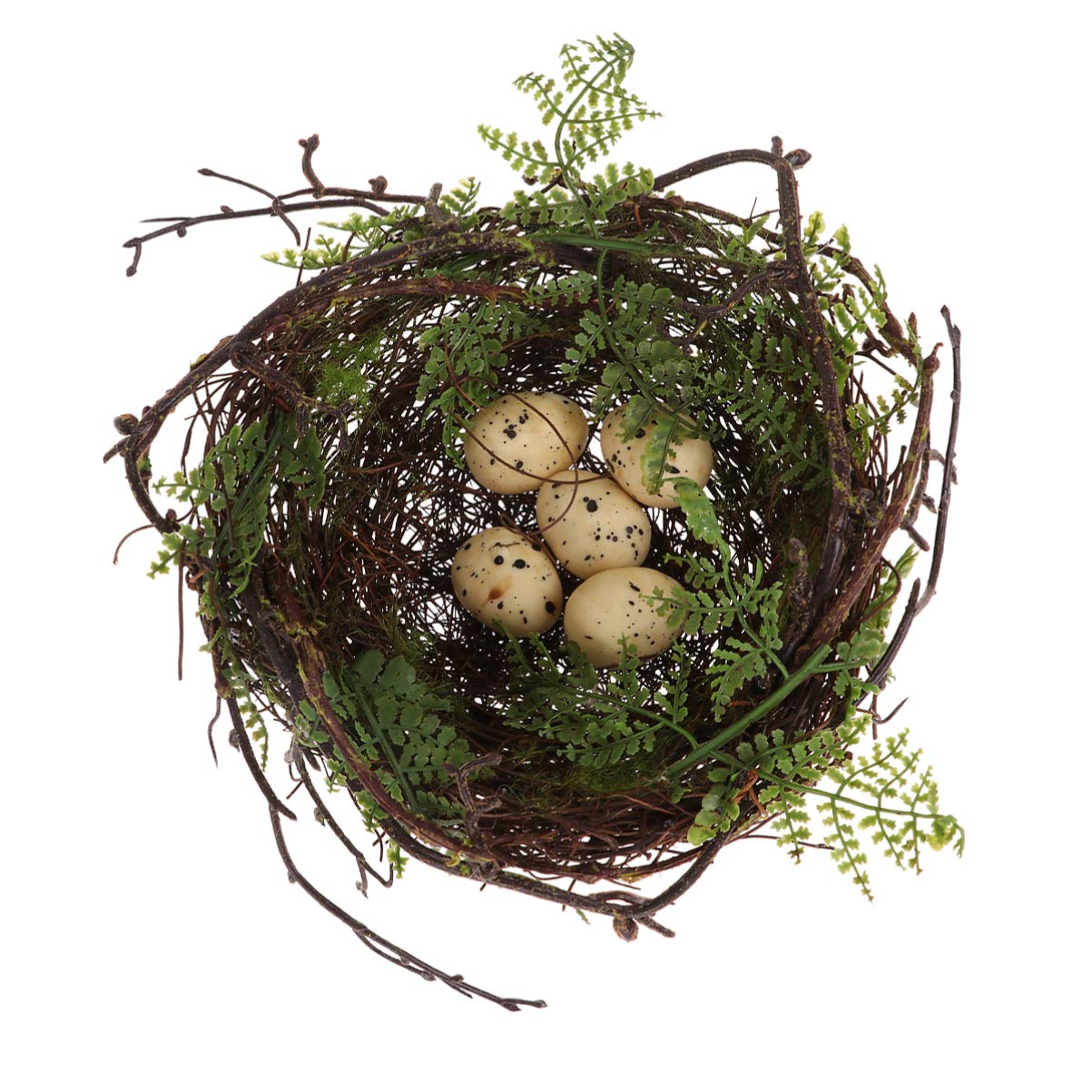 Nido de aves artificial YARNOW con 5 huevos, decoración realista para interiores