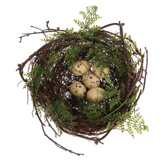 Nido de aves artificial YARNOW con 5 huevos, decoración realista para interiores