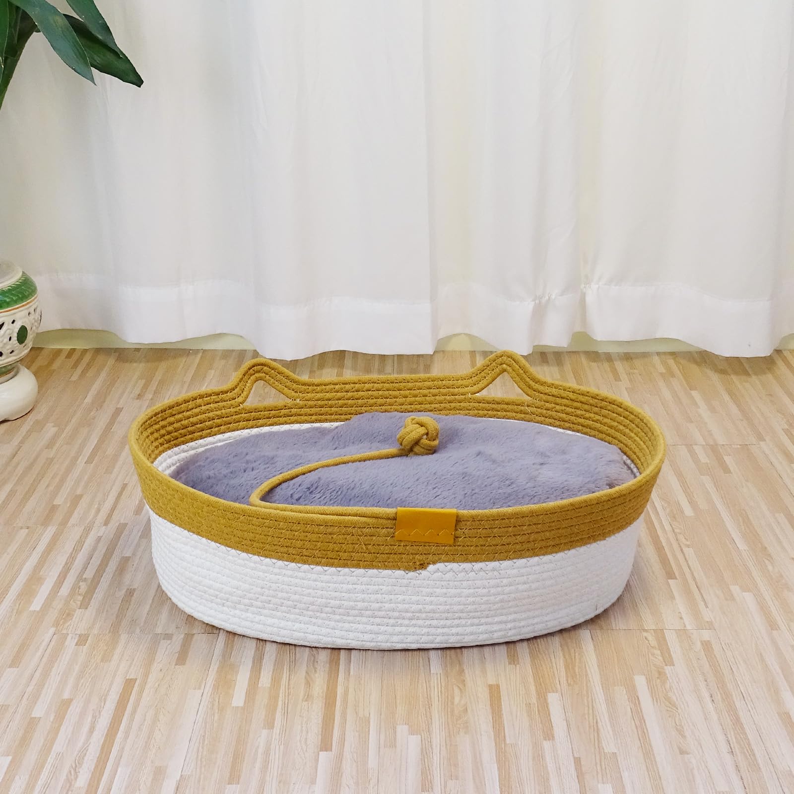 Cama para gatos Yaruiguang, vista frontal de cuerda de algodón