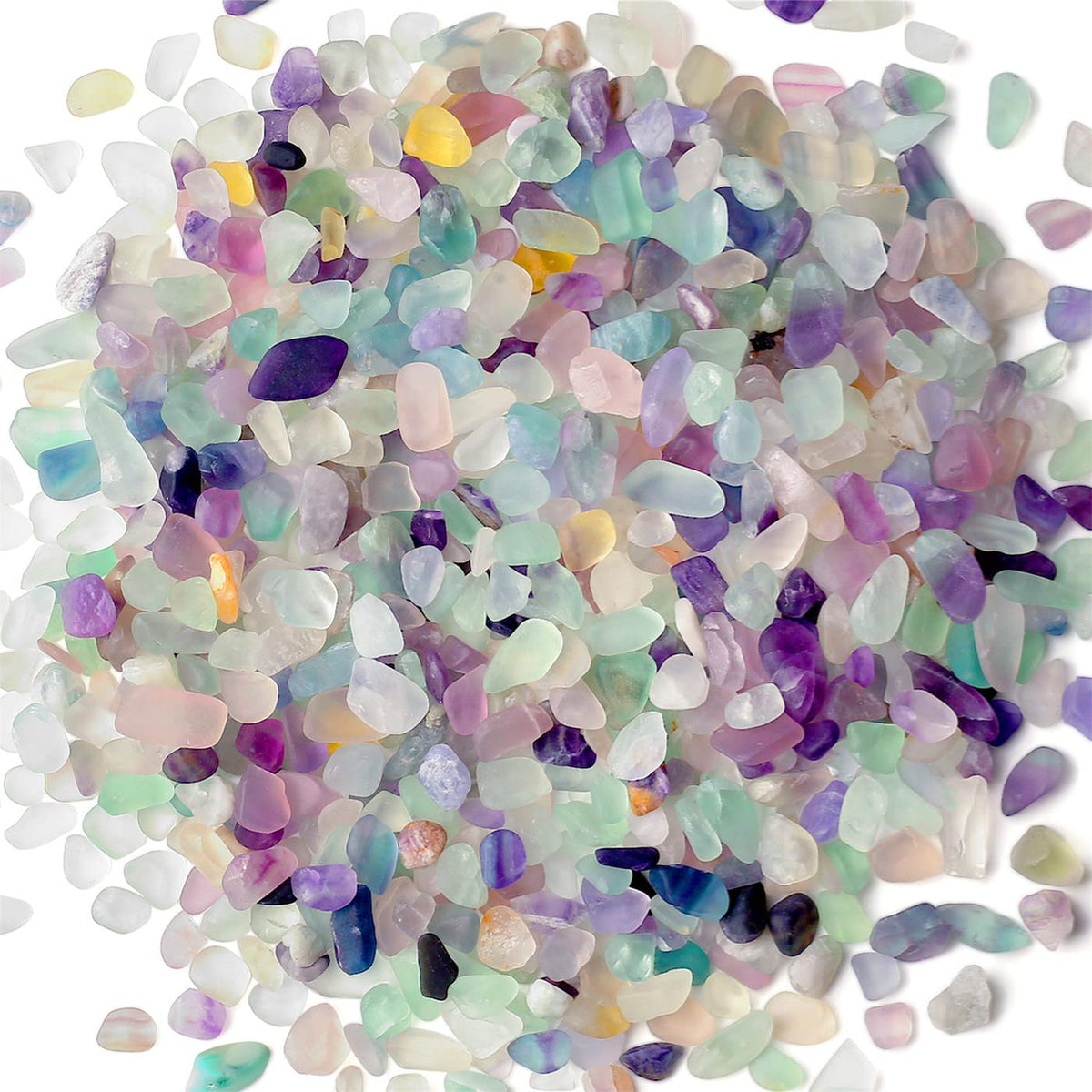 Fluorite naturelle de YATOJUZI pour aquarium, gravier décoratif et équilibre énergétique potentiel.