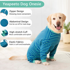 Pijama completo Yeapeeto para perro, cubre todo el cuerpo y facilita dormir.
