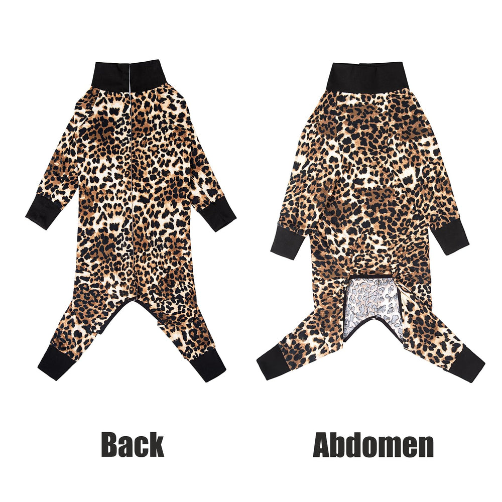 Yeapeeto traje de recuperación Leopardo, vista frontal: cómodo y sin irritaciones.