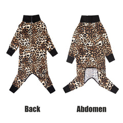 Yeapeeto traje de recuperación Leopardo, vista frontal: cómodo y sin irritaciones.
