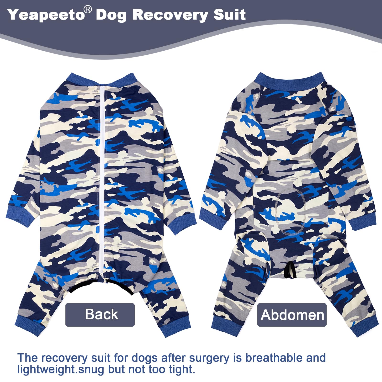 Traje Yeapeeto con protección abdominal para la zona del abdomen durante la recuperación.