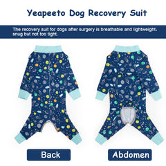 Yeapeeto traje de recuperación para perro: uso diario fácil y cómodo.