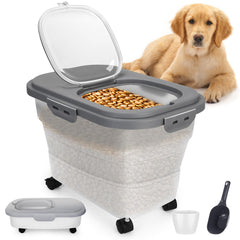 YECERCAN contenedor de alimento para mascotas translúcido para ver la comida fácilmente.
