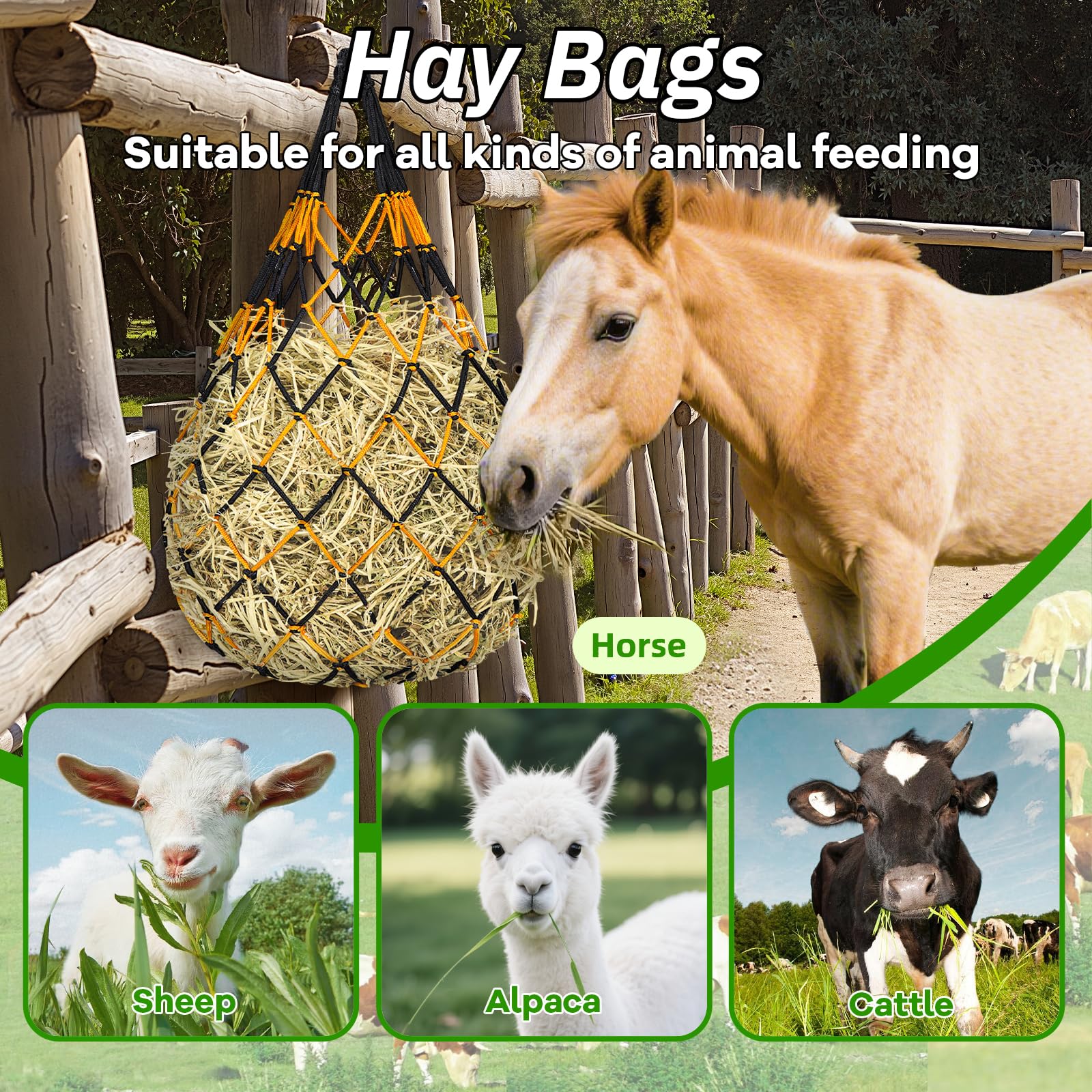 YedsIntu heno para caballos con celdas de aproximadamente 5,8 cm
