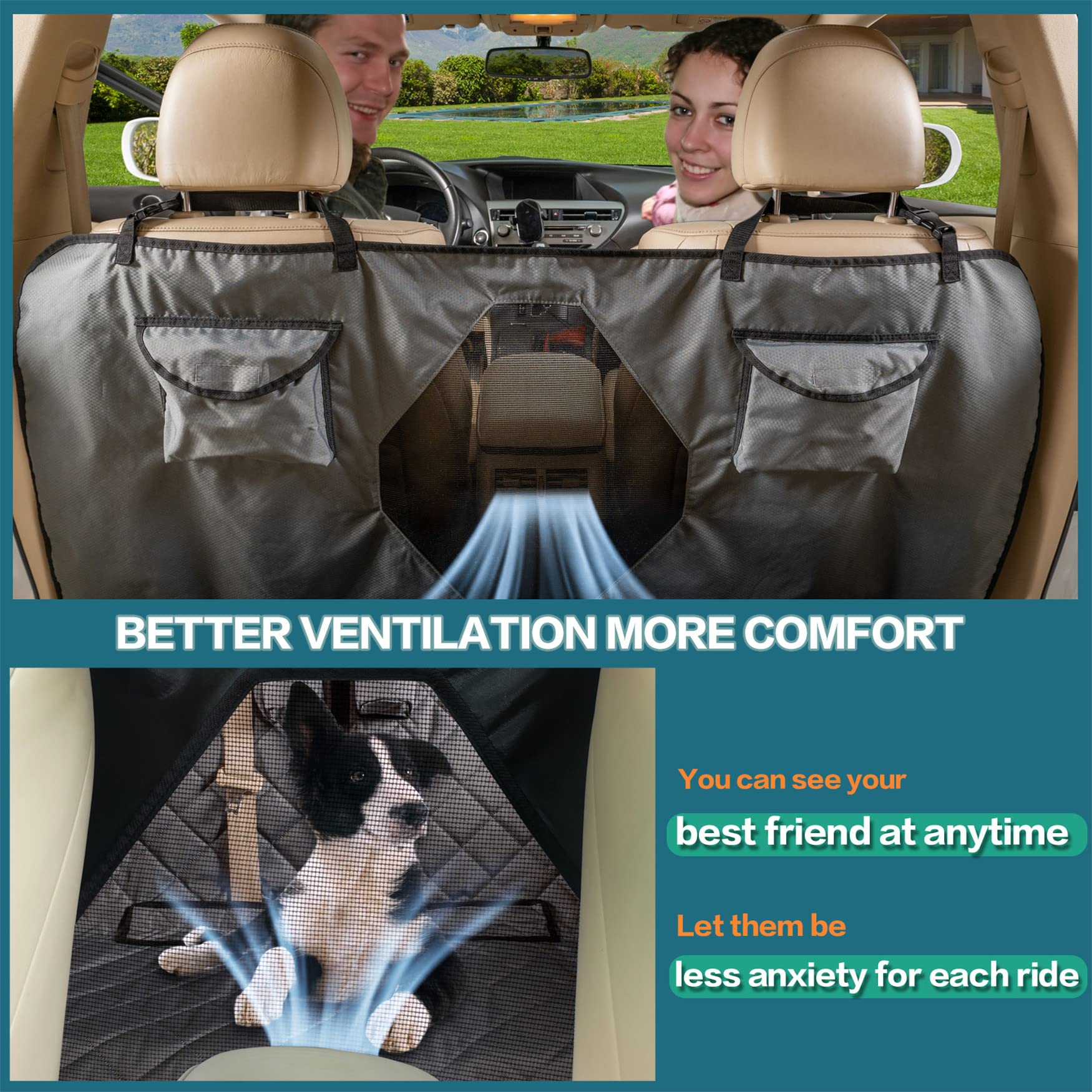 YEENIS funda asiento trasero acceso a cinturon y reposabrazos