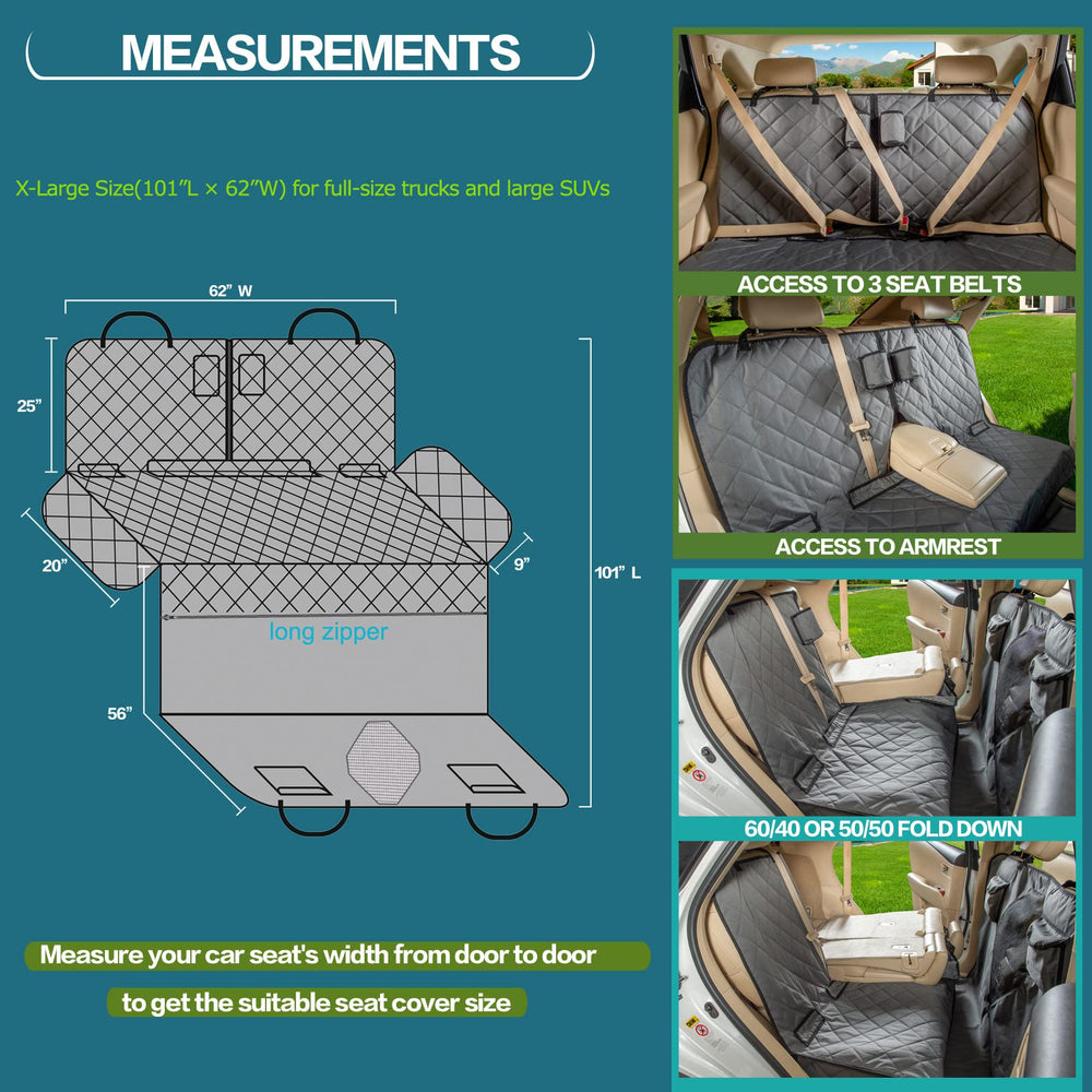 YEENIS funda asiento trasero impermeable para agua y pelo