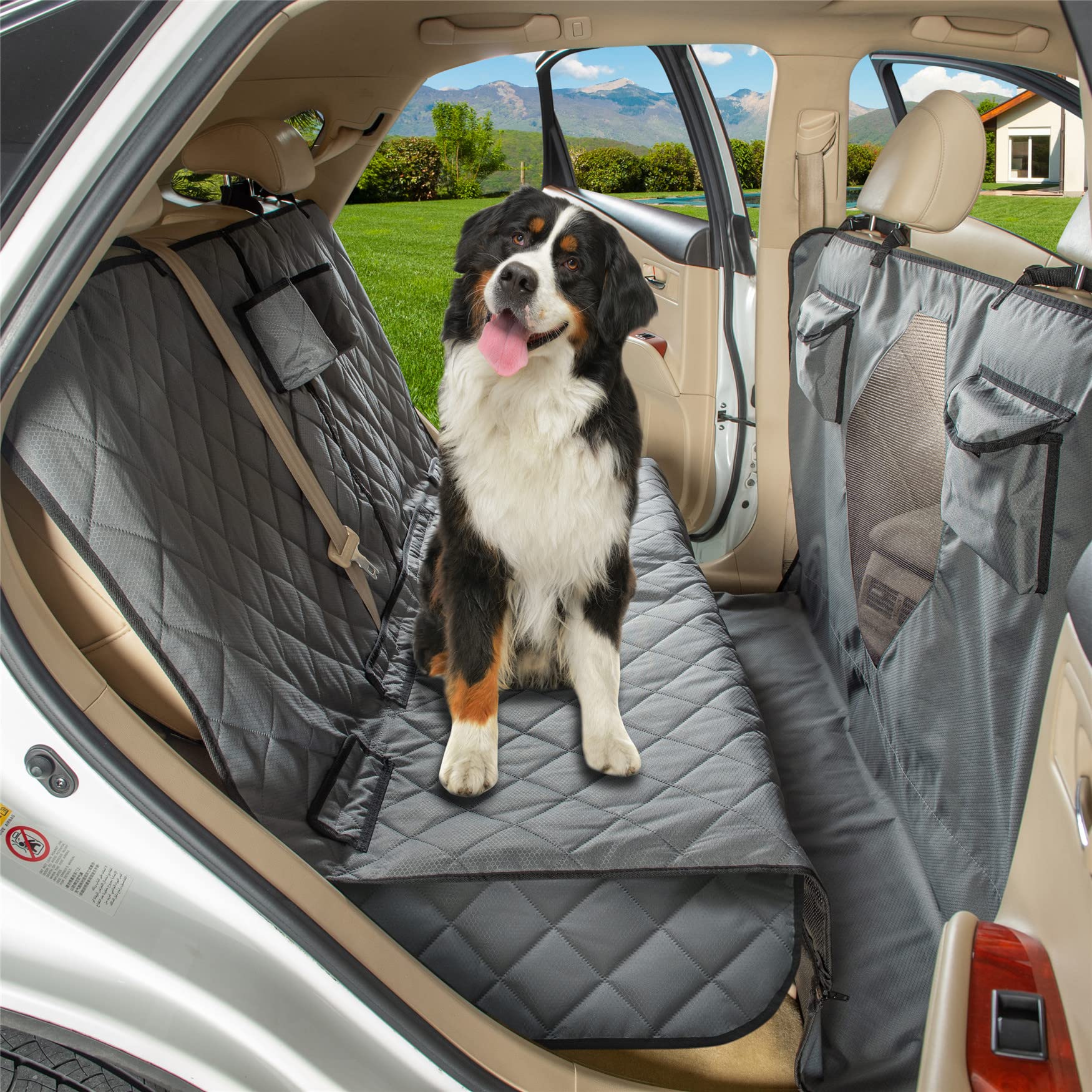 YEENIS funda asiento trasero con ventana malla para perro y visibilidad