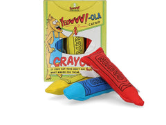 YEOWWW! Crayón de Catnip: frente del pack con colores brillantes para juego estimulante
