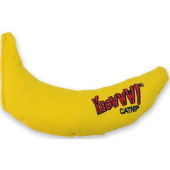 Detalle de banano con hierba gatera para aroma suave y juego interactivo.