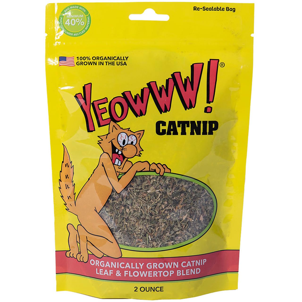 Yeowww! hierba gatera con hojas y flores orgánicas para juego