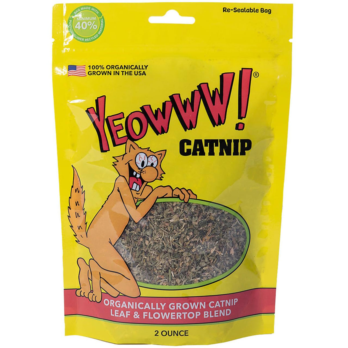 Yeowww! hierba gatera con hojas y flores orgánicas para juego