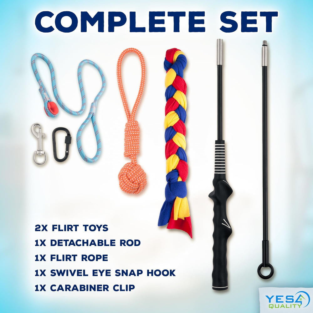 YES4QUALITY Flirt Pole cuerda duradera para juegos resistentes y repetidos.