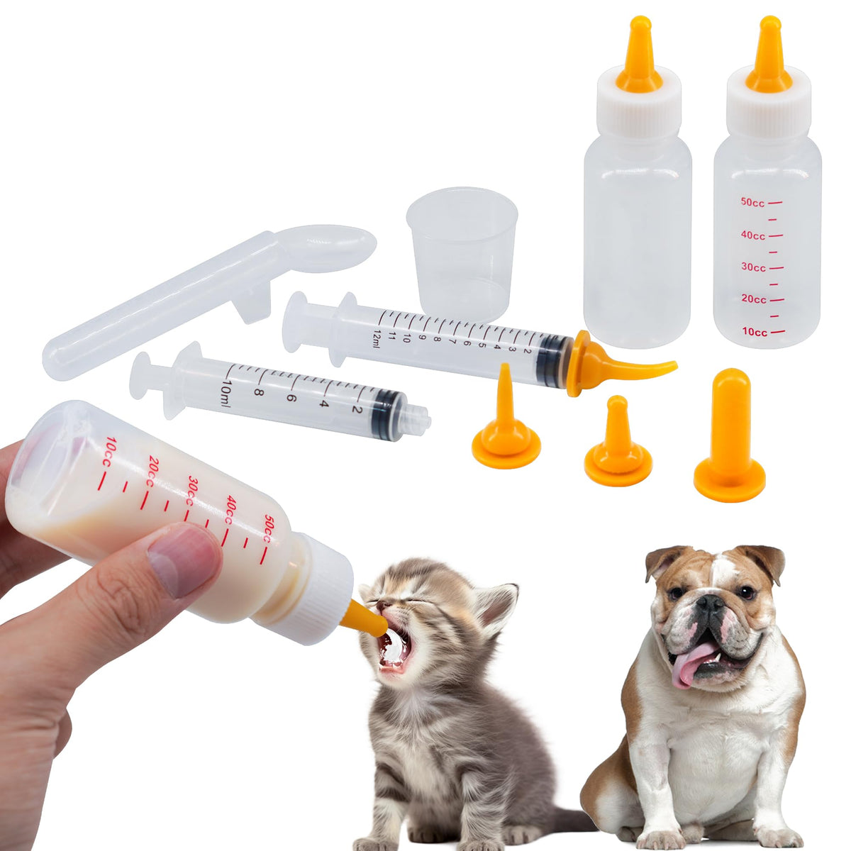 YeulYuuri biberón de 50 ml para alimentar cachorros y gatitos con comodidad.